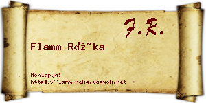 Flamm Réka névjegykártya